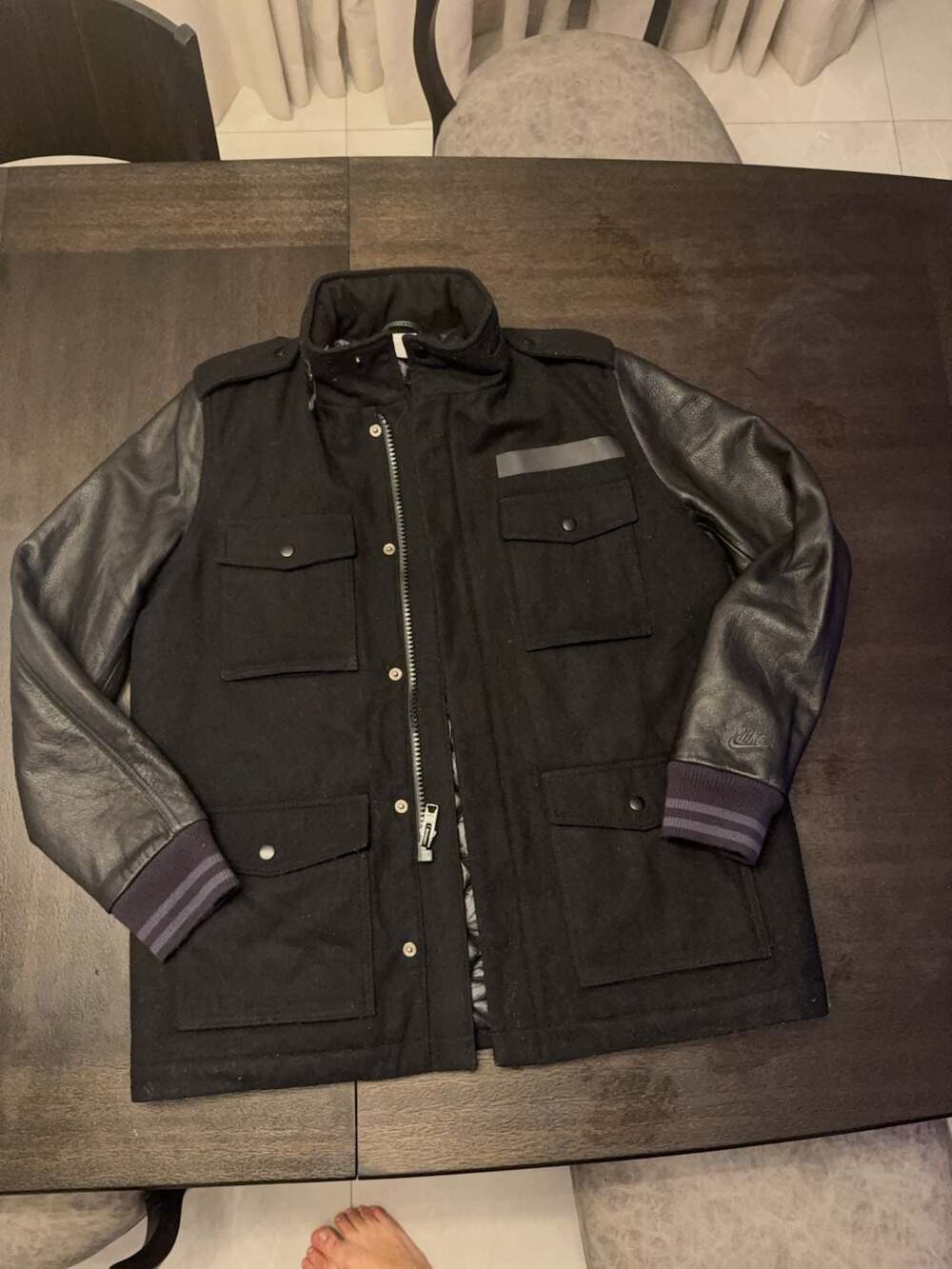 Nike Sportswear Wool and Leather Field Jacket Size Large